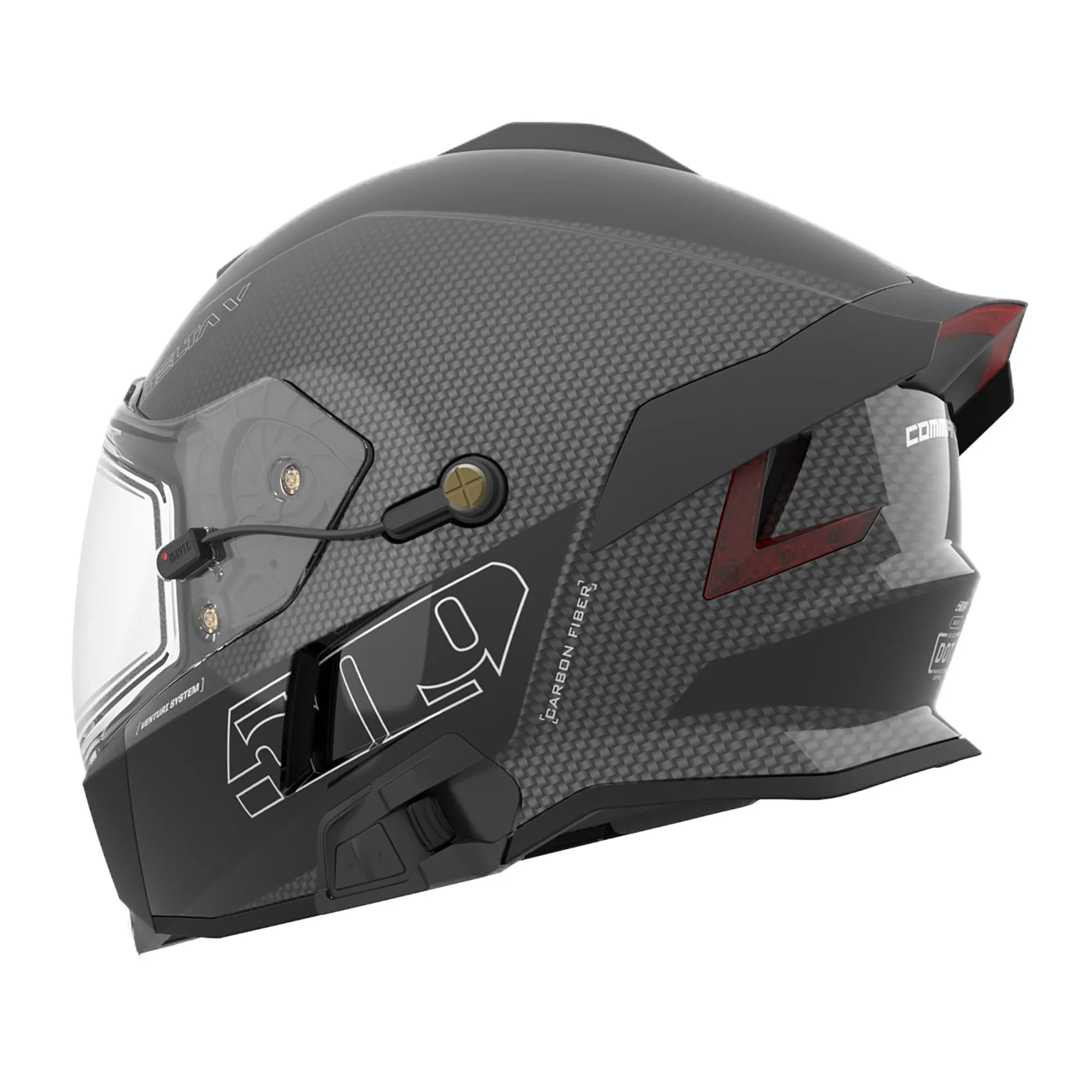 509 Delta V Carbon Commander Snowmobile Helmet Legacy Black