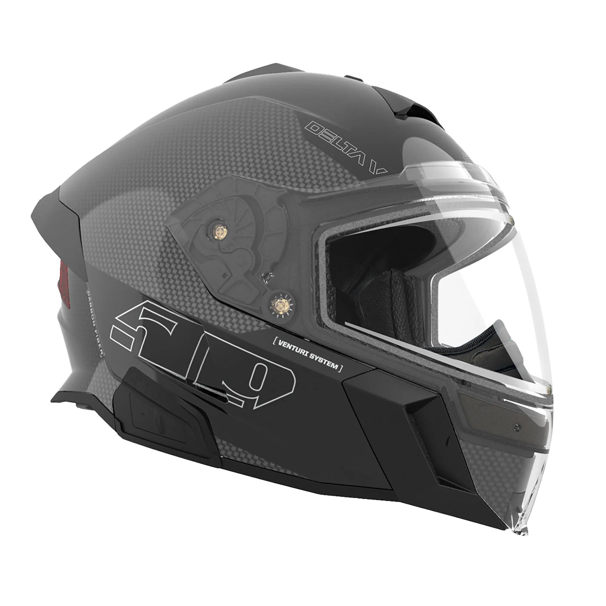 509 Delta V Carbon Commander Snowmobile Helmet Legacy Black
