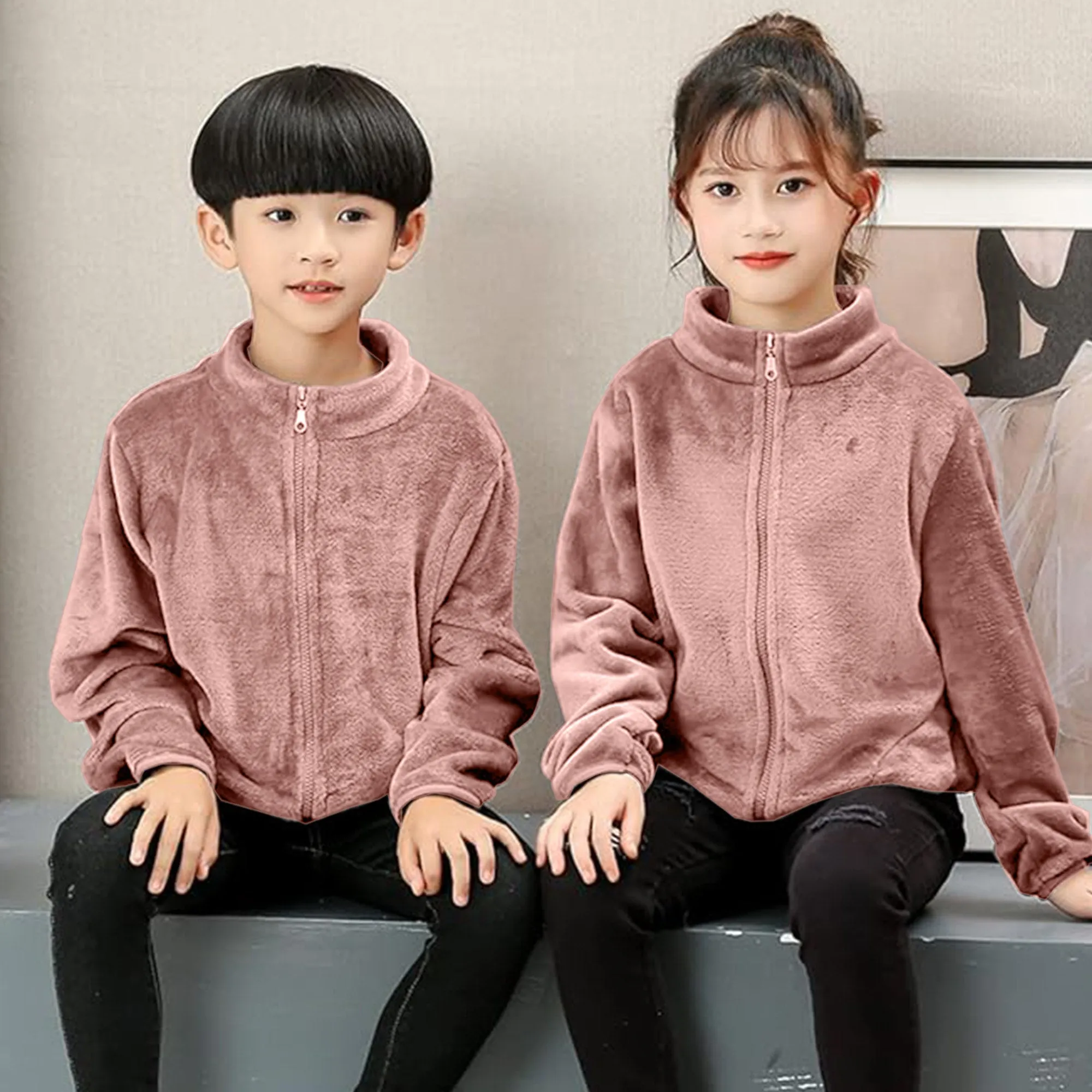 Babymoon Winter Baby Boys & Girls Sweater Kids Jacket Zipper Cardigan | Pink