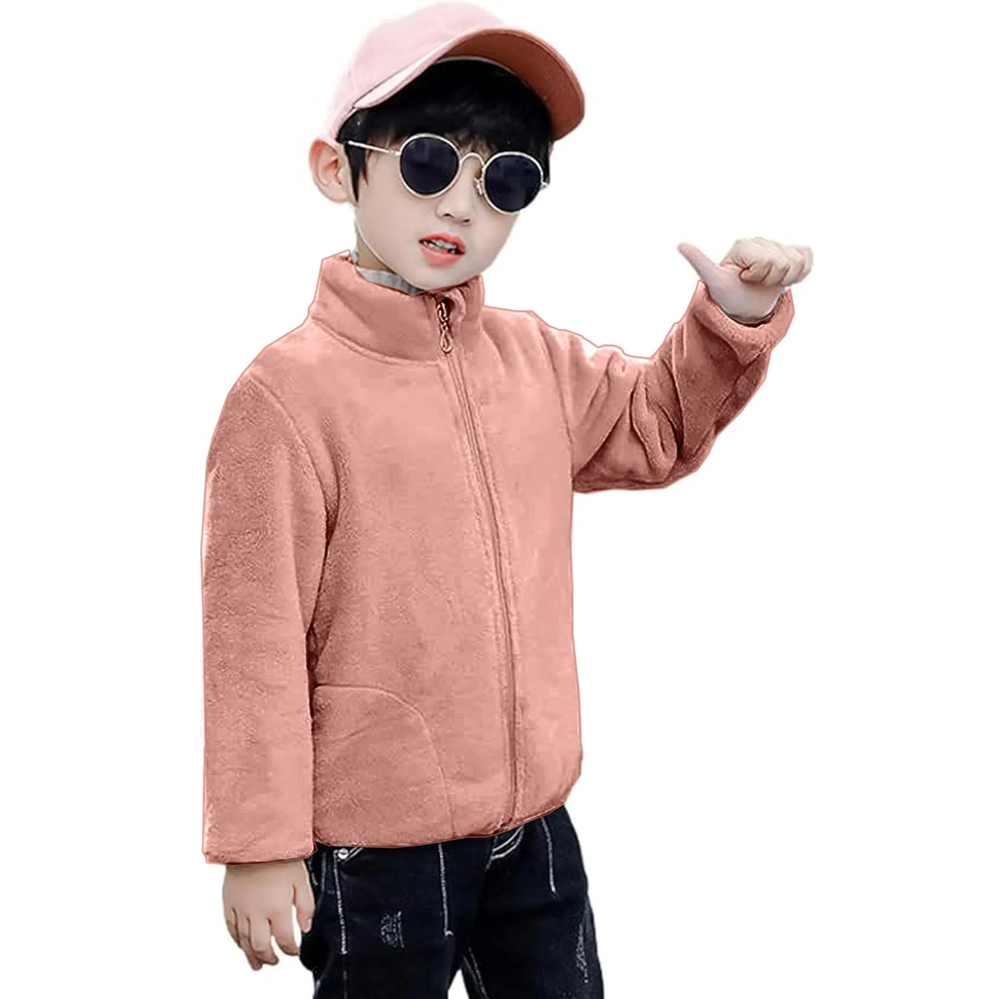 Babymoon Winter Baby Boys & Girls Sweater Kids Jacket Zipper Cardigan | Pink