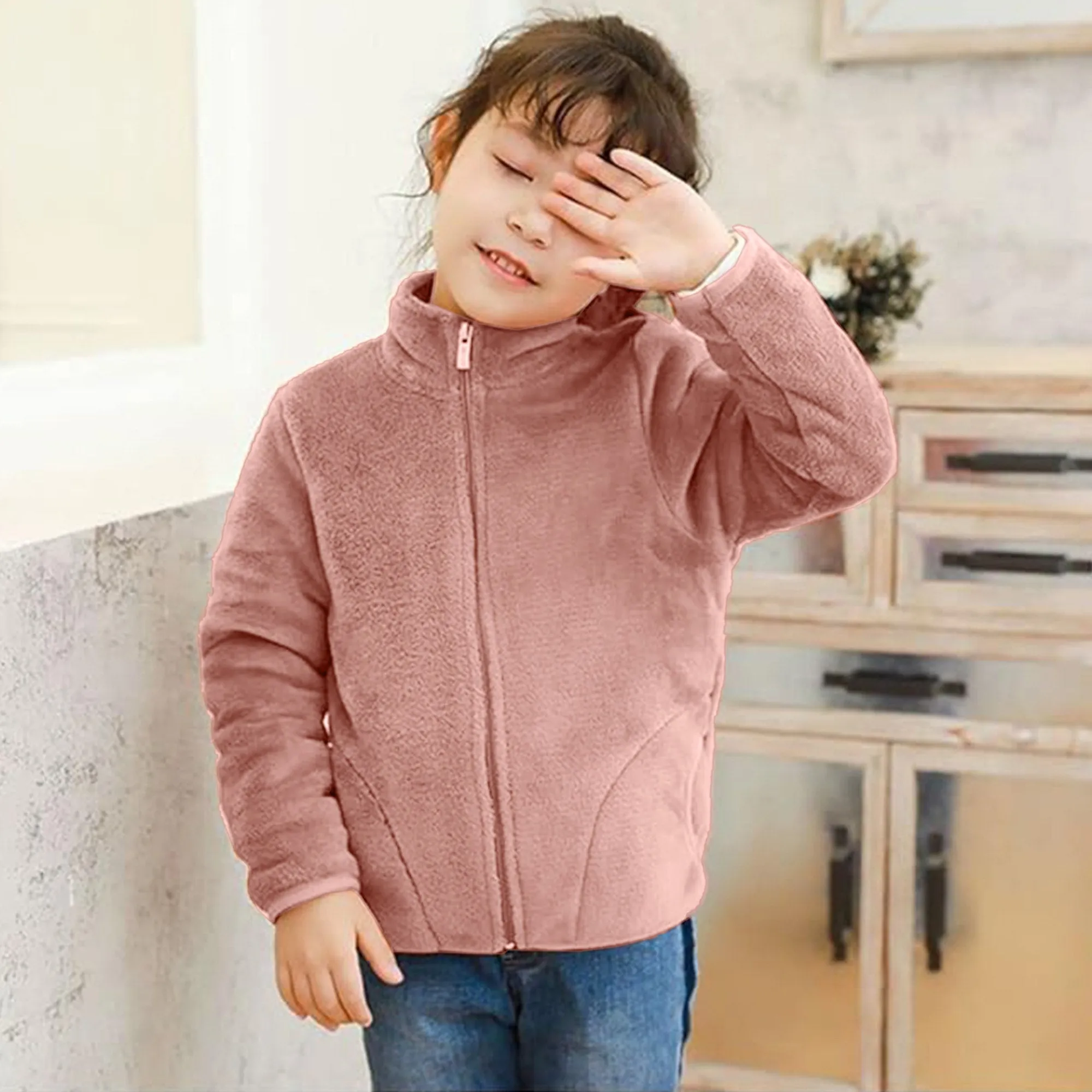 Babymoon Winter Baby Boys & Girls Sweater Kids Jacket Zipper Cardigan | Pink