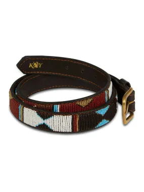 Beaded leather belt