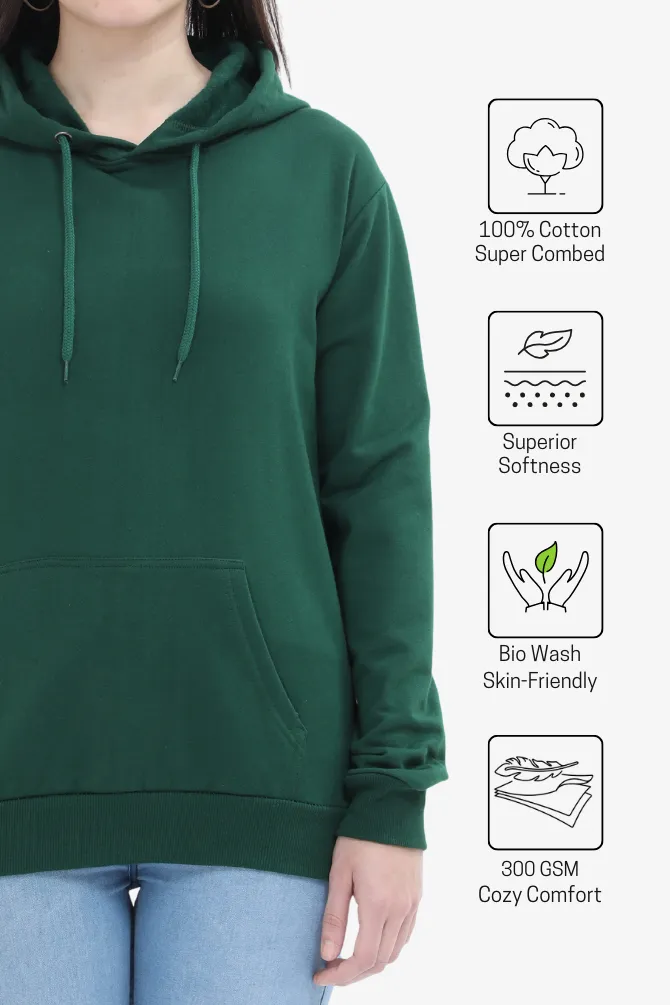 Bottle Green Hoodie for women