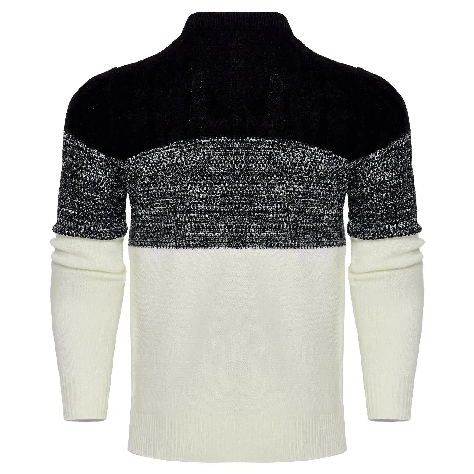 Chic Color Block Cable Knit Sweater