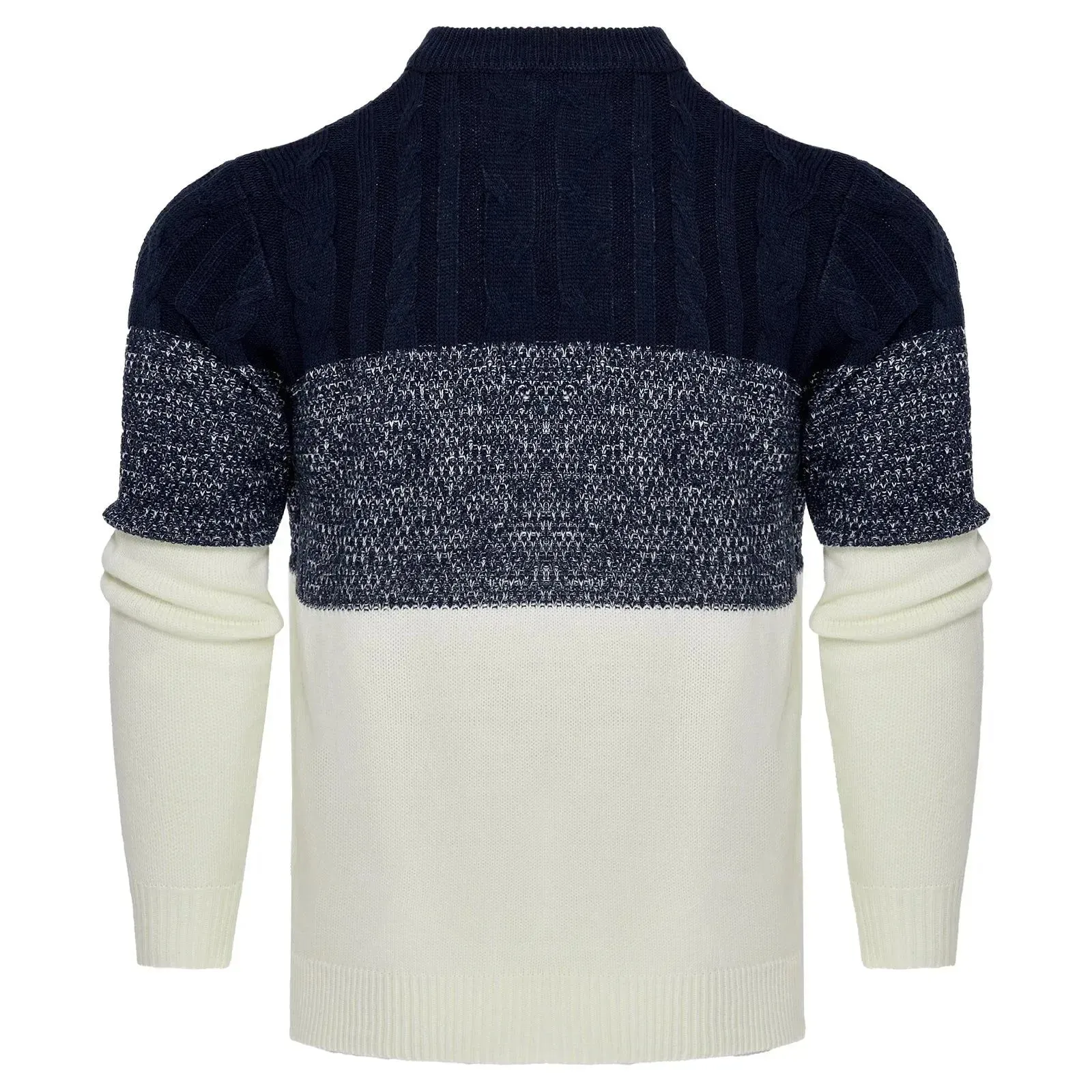 Chic Color Block Cable Knit Sweater