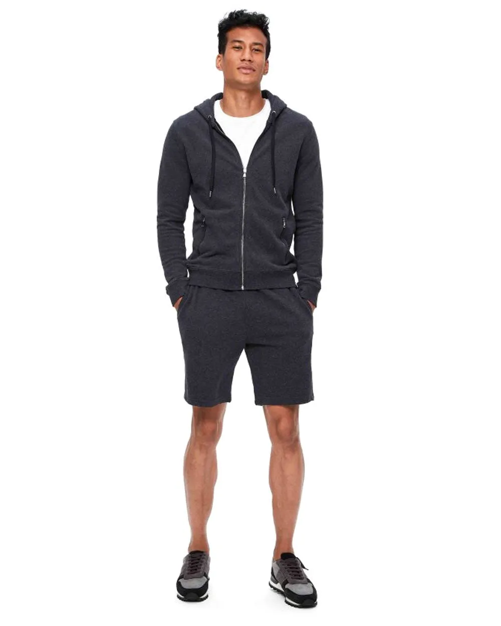 Devon Loopback Cotton Charcoal Hoodie