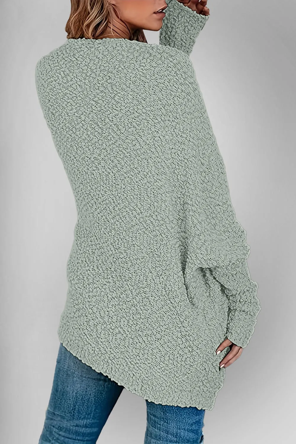 Double Take Pocketed Open Front Long Sleeve Cardigan Sweater