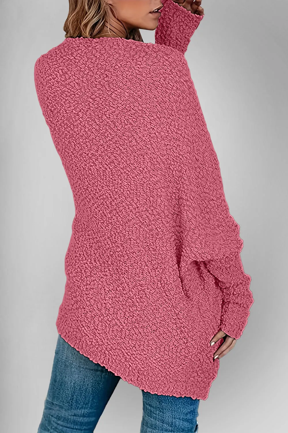 Double Take Pocketed Open Front Long Sleeve Cardigan Sweater
