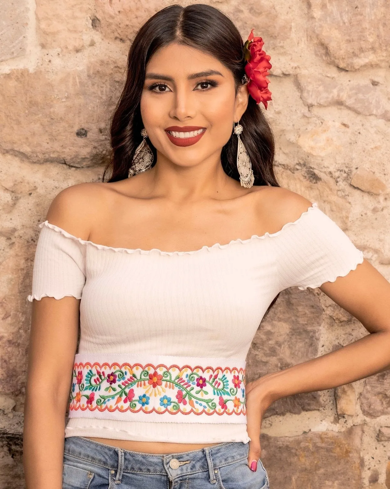 Floral Embroidered Belt