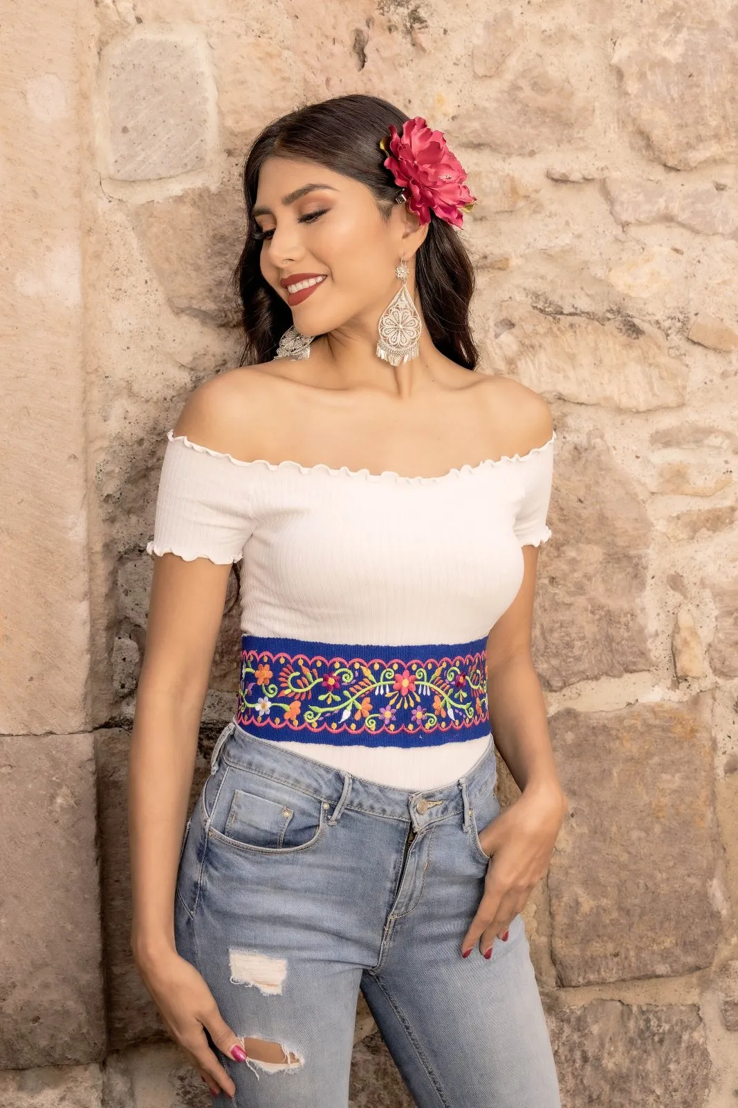 Floral Embroidered Belt