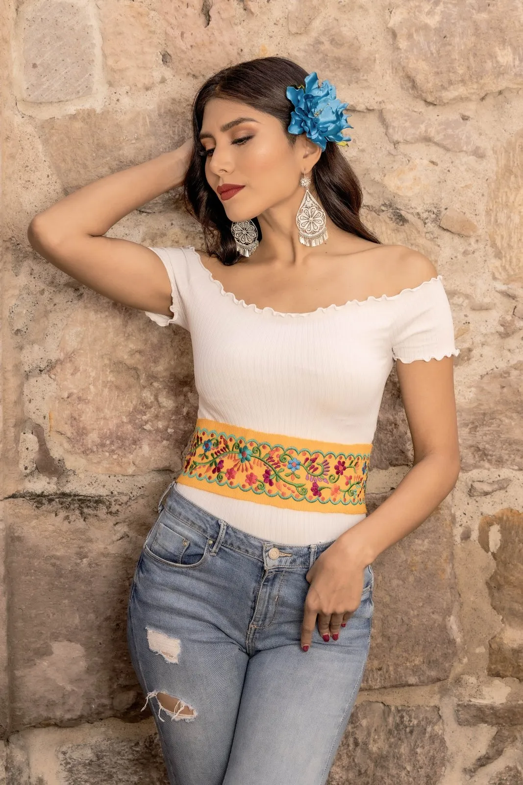 Floral Embroidered Belt
