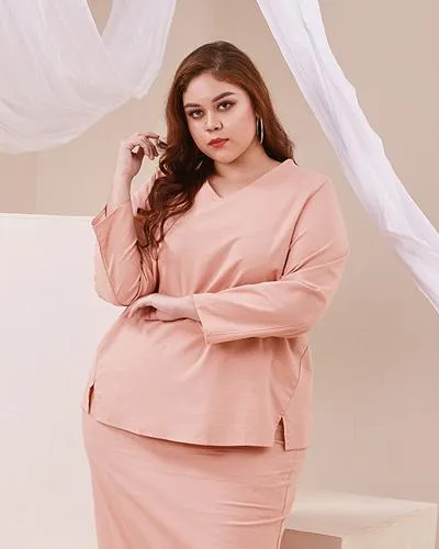 Layang Pokoks Collection Linen Tunic Blouse - Peach