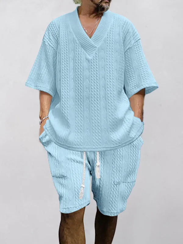 Men's Casual Short Sleeve Tracksuit Sets