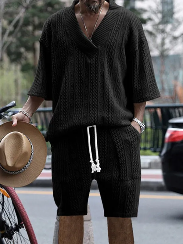 Men's Casual Short Sleeve Tracksuit Sets