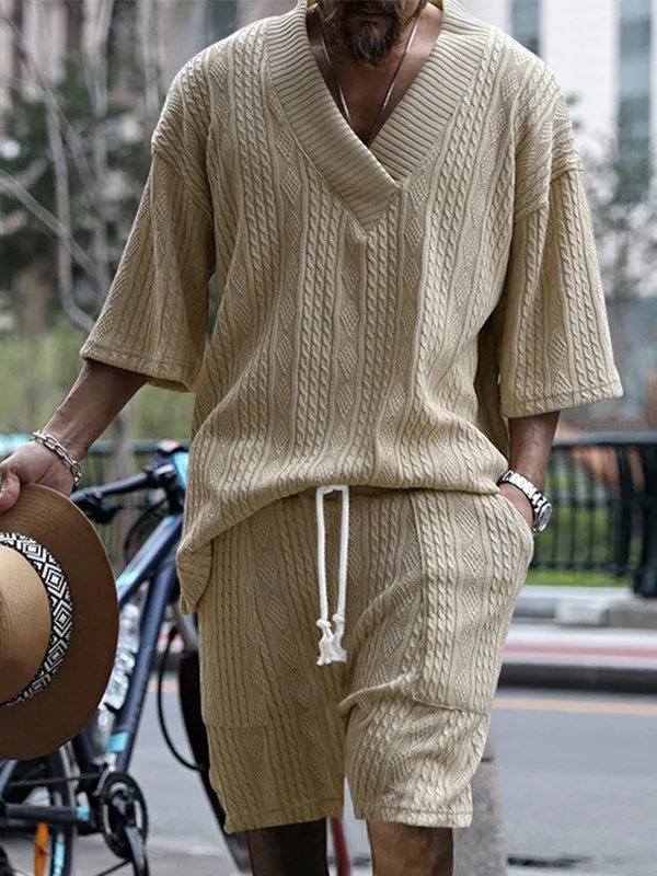Men's Casual Short Sleeve Tracksuit Sets