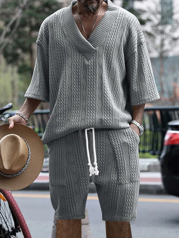 Men's Casual Short Sleeve Tracksuit Sets