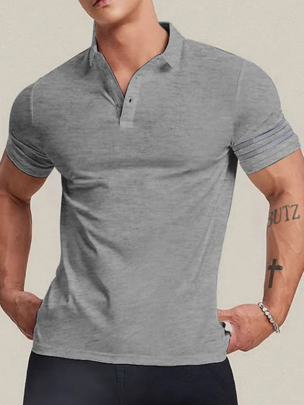 Men's Contrast Striped Polo Short Sleeve Tee