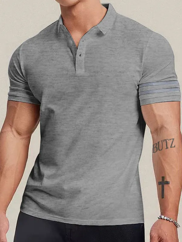 Men's Contrast Striped Polo Short Sleeve Tee