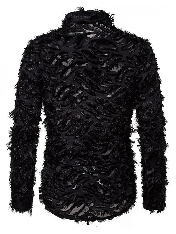 Men's Feather Textured Button Shirt