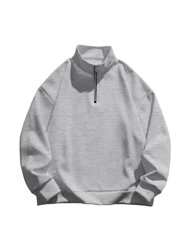 Men's Half Zip Oversized Long Sleeve Sweatshirts