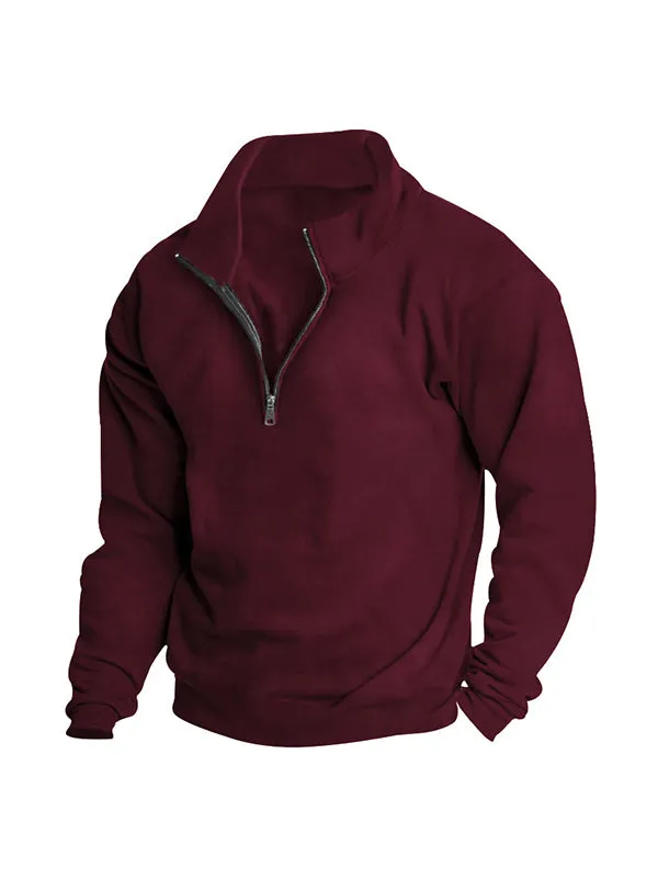 Men's Half Zip Oversized Long Sleeve Sweatshirts
