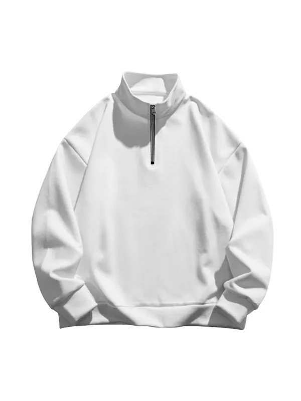Men's Half Zip Oversized Long Sleeve Sweatshirts