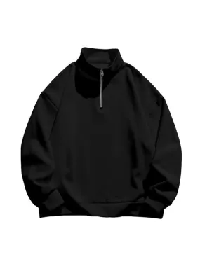 Men's Half Zip Oversized Long Sleeve Sweatshirts