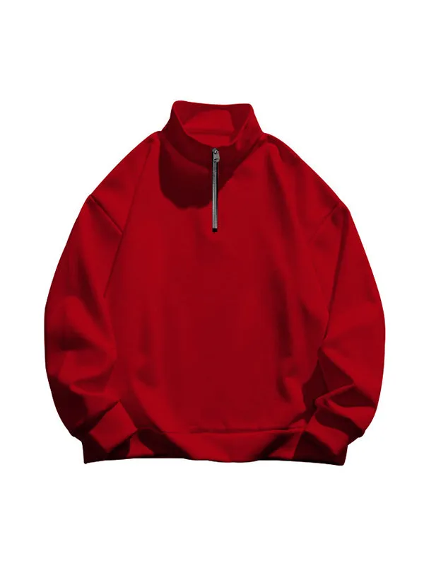 Men's Half Zip Oversized Long Sleeve Sweatshirts