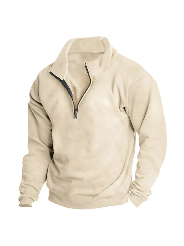 Men's Half Zip Oversized Long Sleeve Sweatshirts