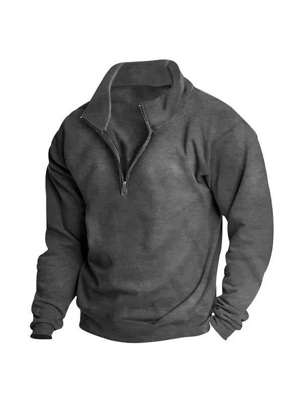 Men's Half Zip Oversized Long Sleeve Sweatshirts