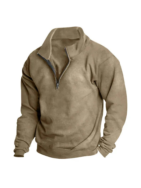 Men's Half Zip Oversized Long Sleeve Sweatshirts