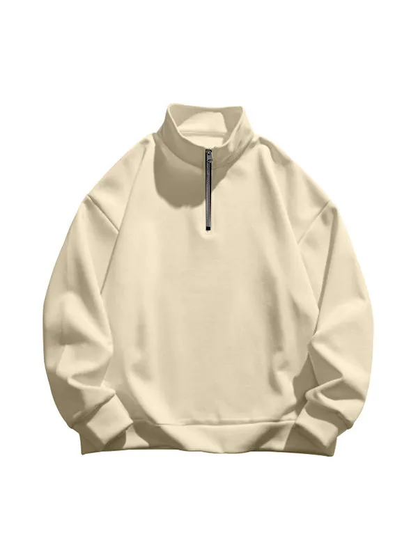 Men's Half Zip Oversized Long Sleeve Sweatshirts