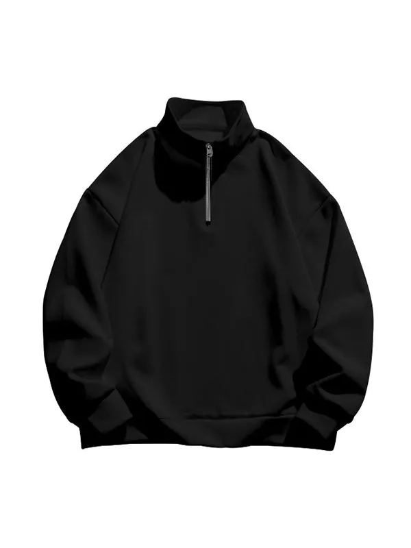 Men's Half Zip Oversized Long Sleeve Sweatshirts