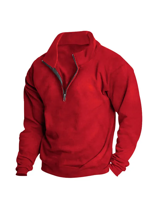 Men's Half Zip Oversized Long Sleeve Sweatshirts