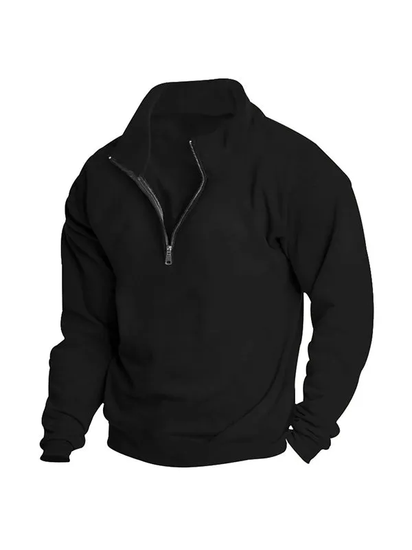 Men's Half Zip Oversized Long Sleeve Sweatshirts