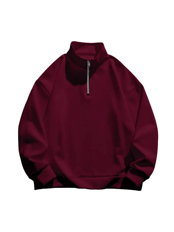 Men's Half Zip Oversized Long Sleeve Sweatshirts