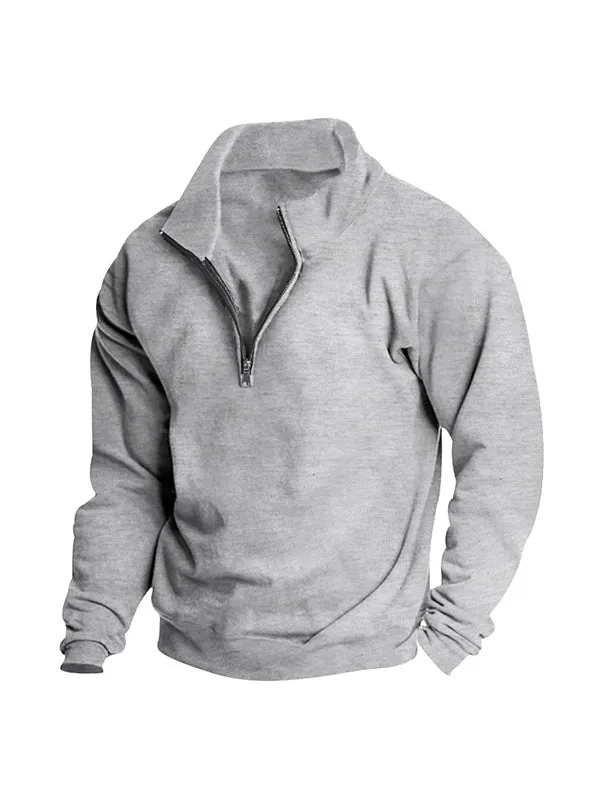 Men's Half Zip Oversized Long Sleeve Sweatshirts