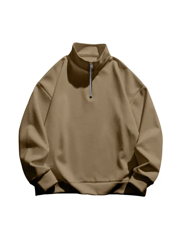 Men's Half Zip Oversized Long Sleeve Sweatshirts