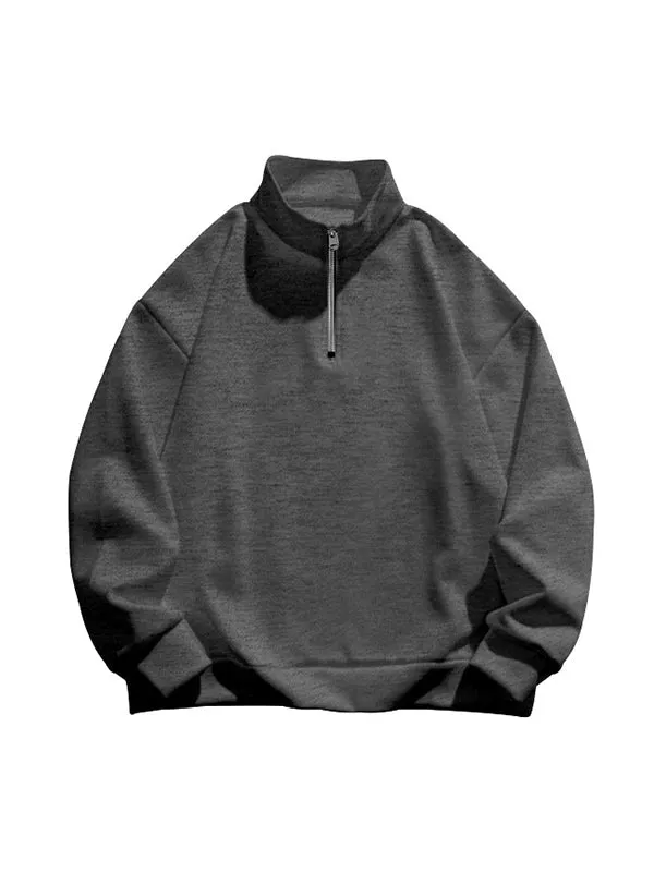 Men's Half Zip Oversized Long Sleeve Sweatshirts