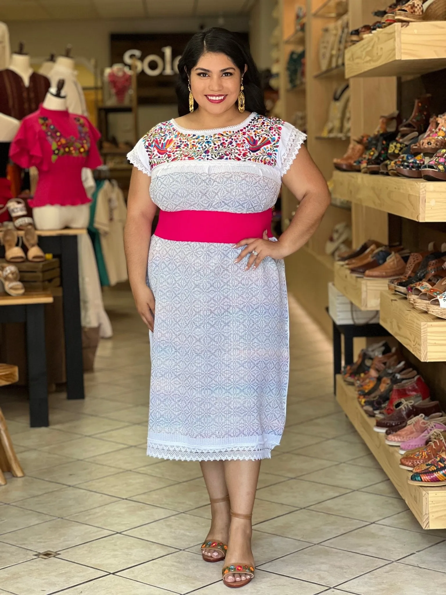 Mitla Floral Largo Dress