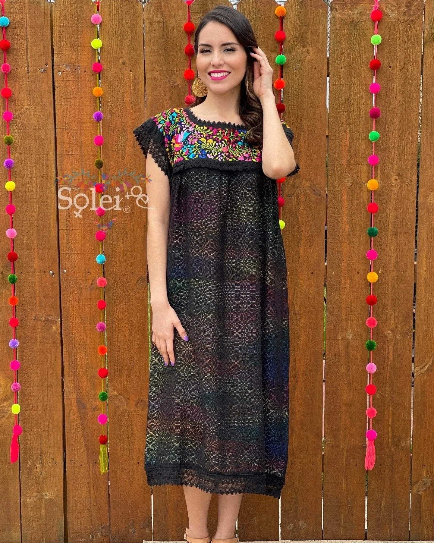 Mitla Floral Largo Dress