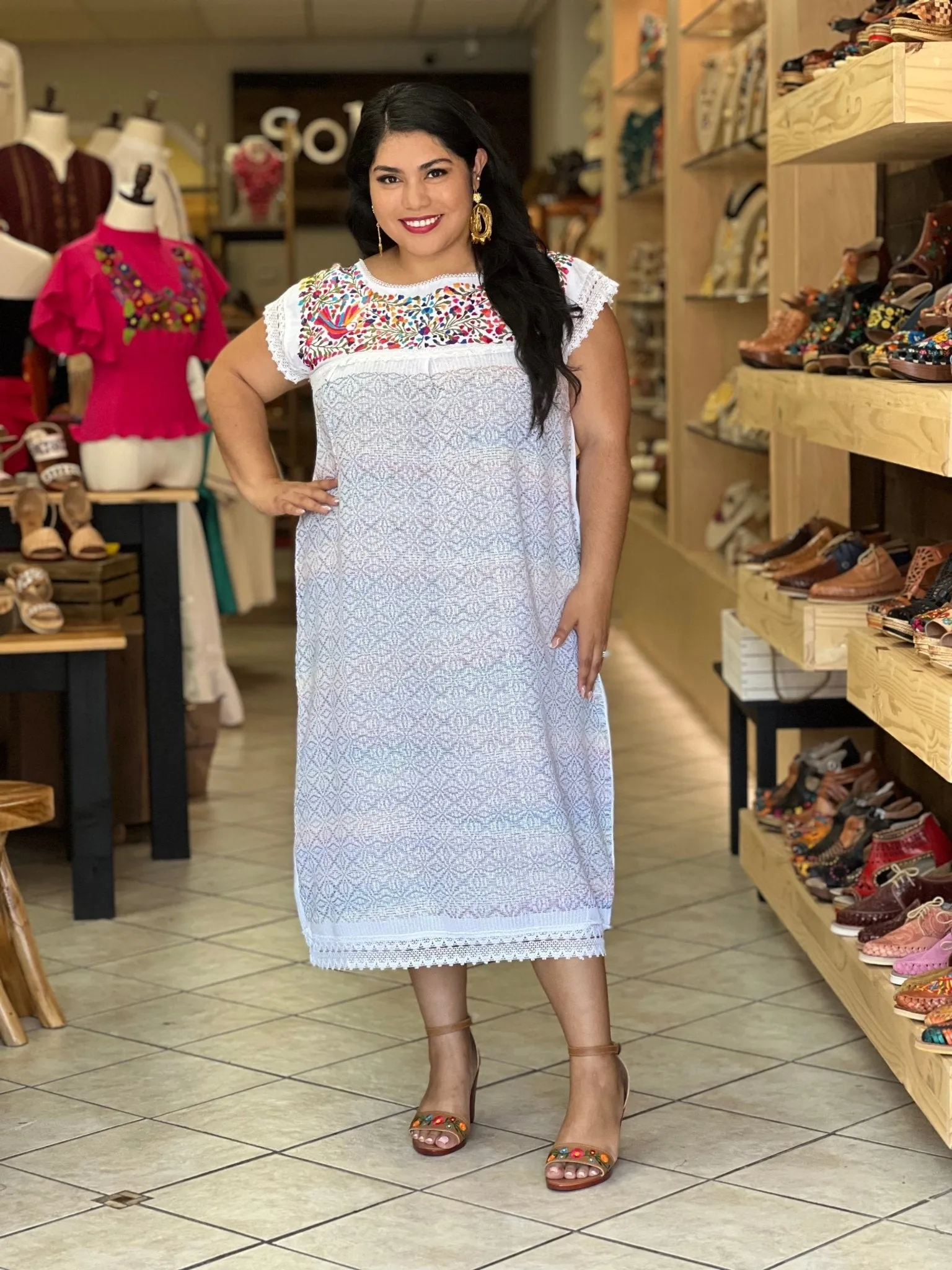 Mitla Floral Largo Dress