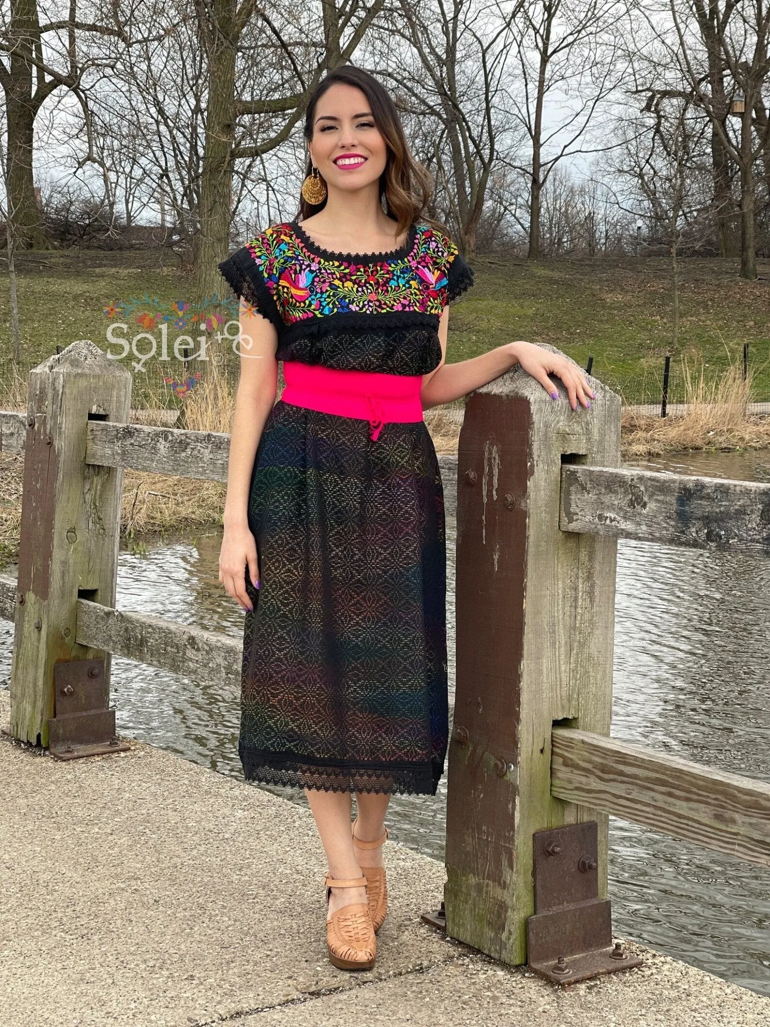 Mitla Floral Largo Dress