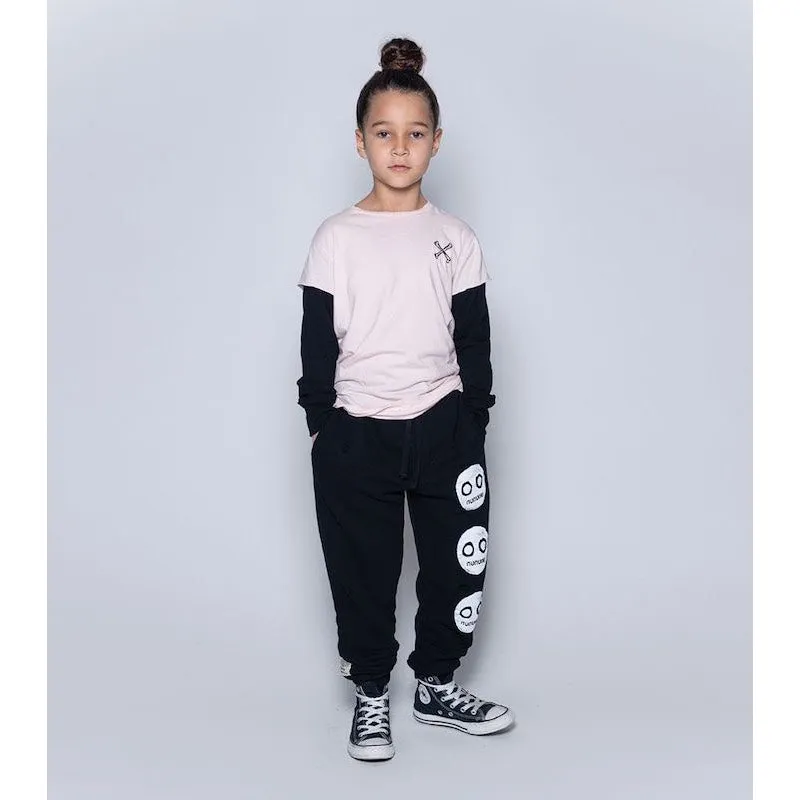 NUNUNU Trio Smile Deconstructed Sweatpants Black