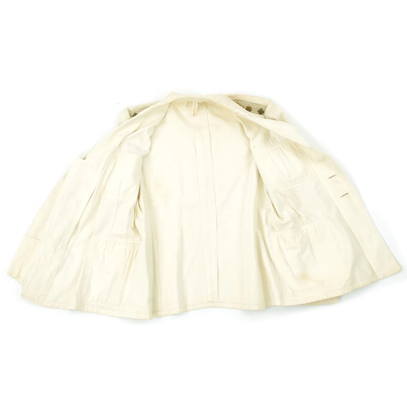Original German WWII Kriegsmarine Oberleutnant White Summer Tunic with Officer Brocade Belt