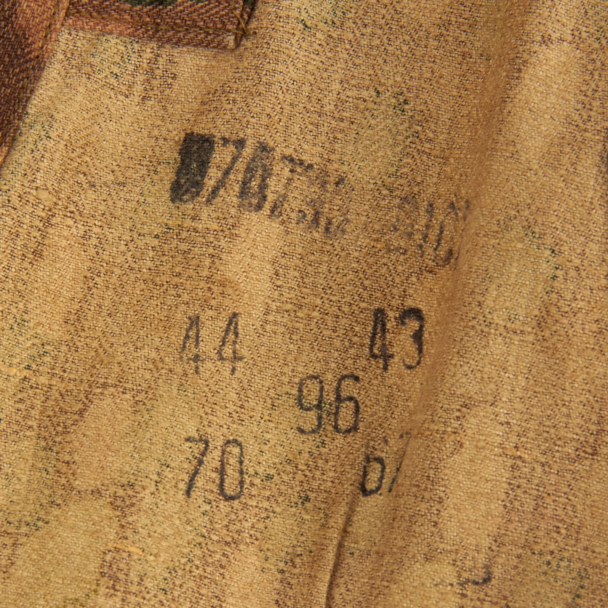 Original German WWII Waffen SS 1944 Pattern "Pea Dot" Camouflage HBT M44 Uniform Tunic & Trousers with Resewn Eagle