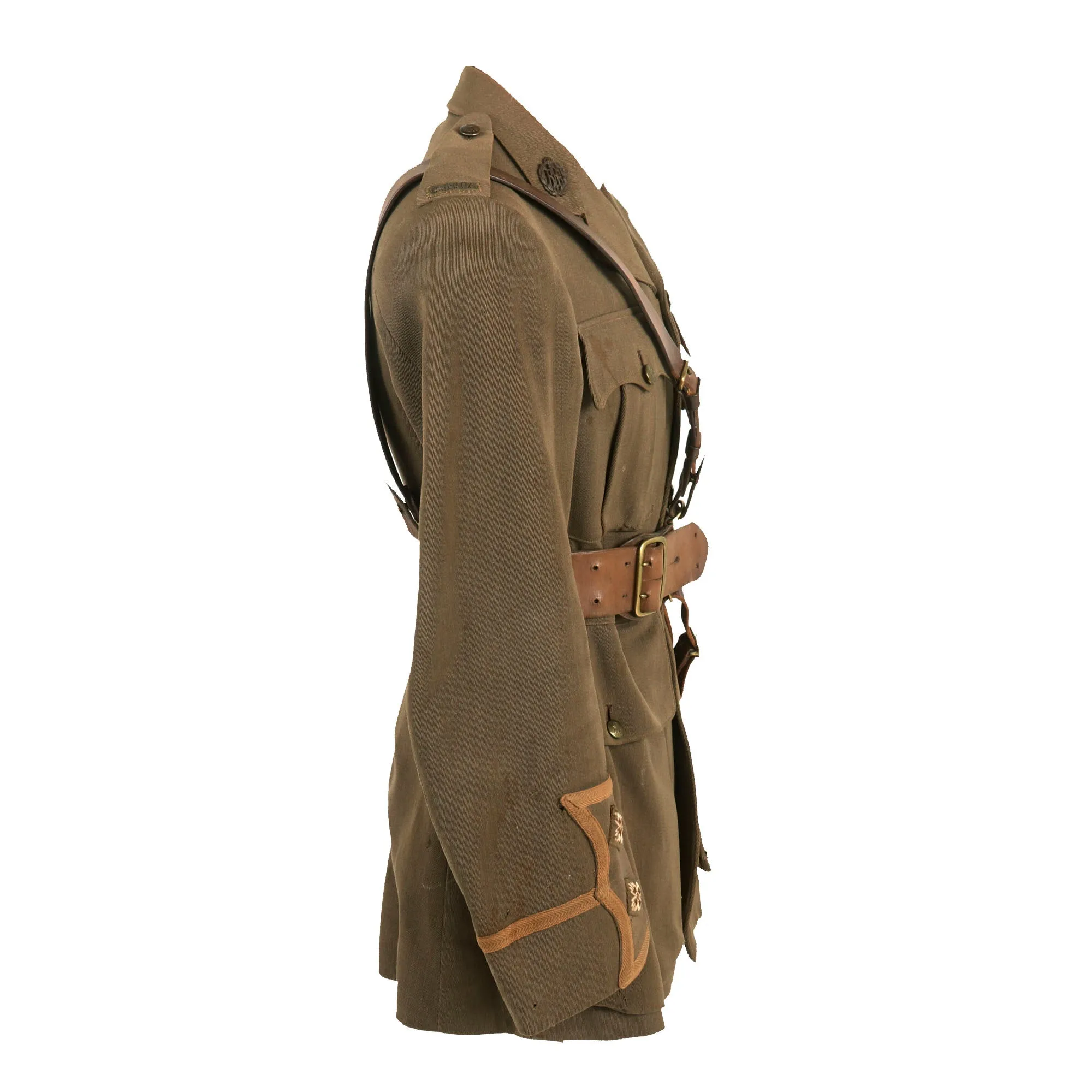 Original Pre-1916 WWI Canadian Royal Flying Corps Pilot Lieutenant Officers Cuff Rank Tunic with RAF Pilot’s Wings