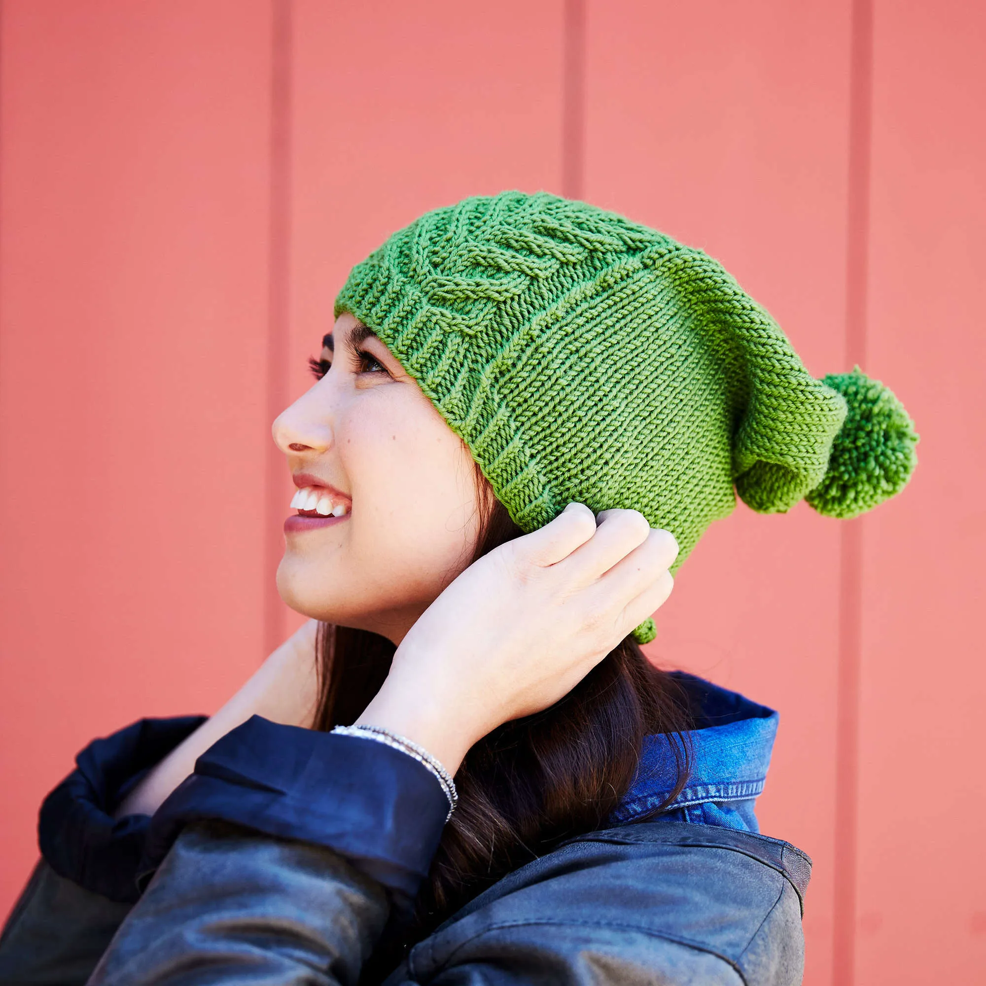 Red Heart Knit Road To Success Chic Hat