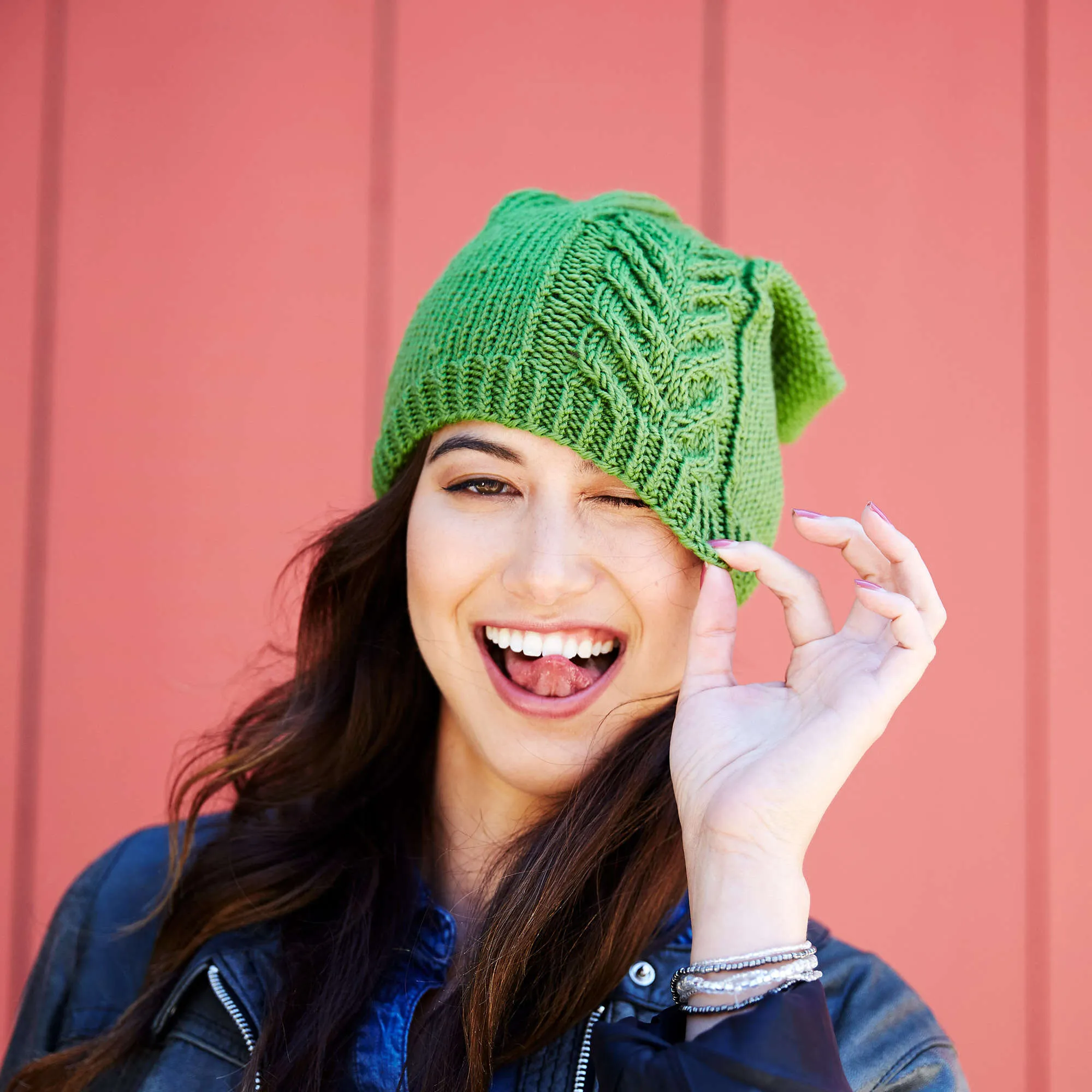 Red Heart Knit Road To Success Chic Hat