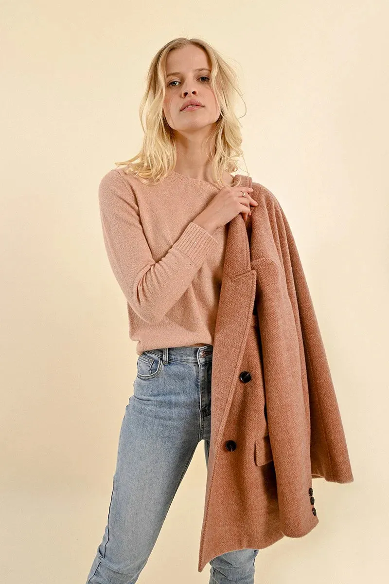 Shimmering Mesh Sweater - Pink